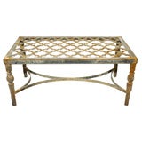 Cast iron  quatrefoil coffee table