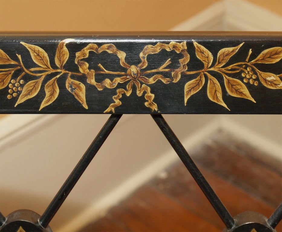 Set of six antique English ebonised dining chairs. Regency style In Good Condition In New Orleans, LA