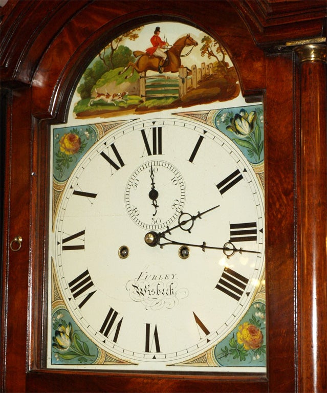 Antique English mahogany eightday clock by Vurley of Wisbech at