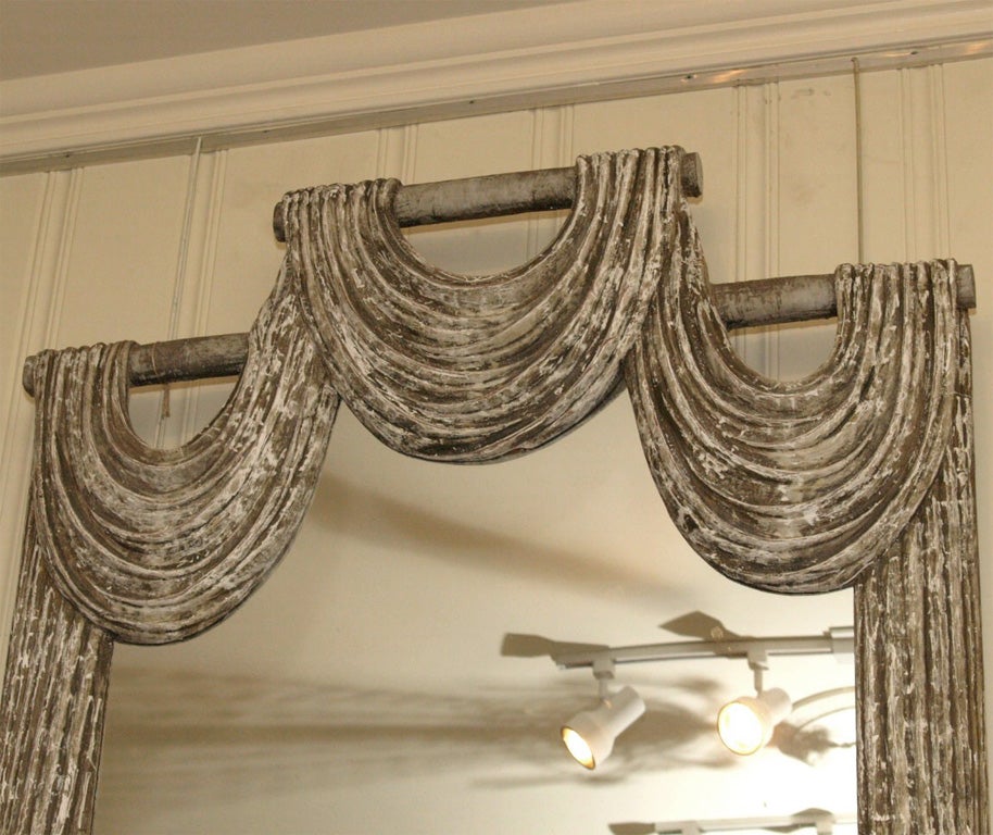 French Grand Draped Mirror For Sale