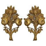 8238  PAIR CARVED WOOD SCONCES