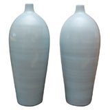 Antique Pair of 1920's English Pottery Celadon Vases