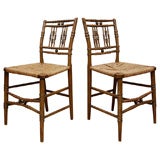 A Set of Four Early 19th Century Regency Faux Bamboo Side Chairs