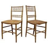Pair of Early 19th Century Faux Bamboo Painted Side Chairs