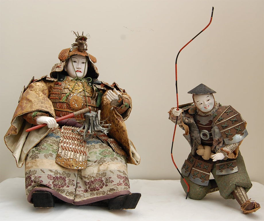 Japanese Musha Ningyo Samaurai Dolls for the Boy's Day For Sale