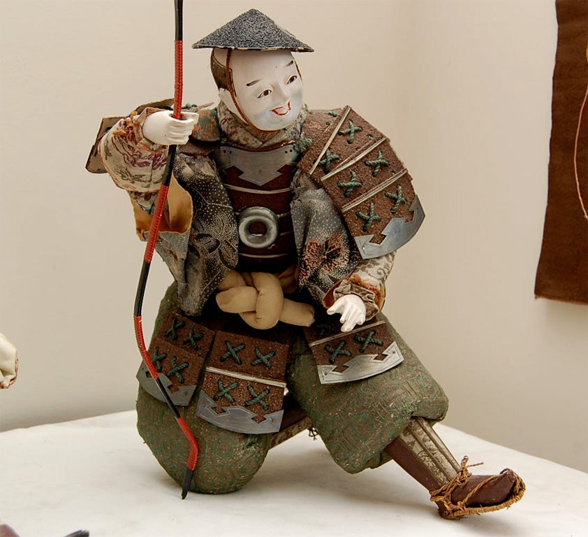 19th Century Musha Ningyo Samaurai Dolls for the Boy's Day For Sale