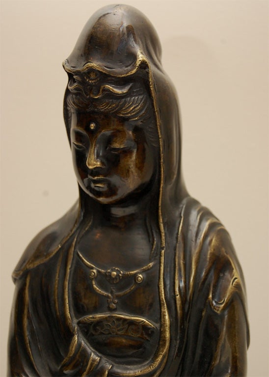 Bronze Statue of Kannon For Sale 1