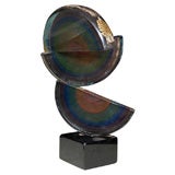 UNUSUAL STACKED  GLASS MELON SCULPTURE