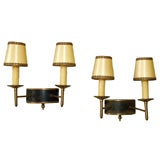 Attractive Pair of Two-Light Tole Sconces