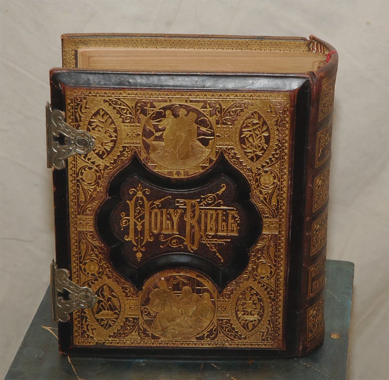 19th C. Leather Family Bible 2