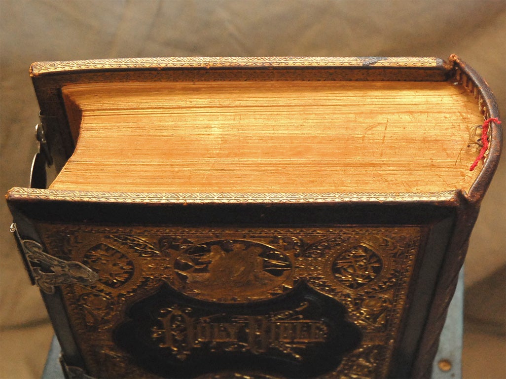 19th C. Leather Family Bible 3