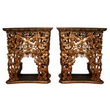 Pair of Chinese Giltwood Tables, Late 19th Century