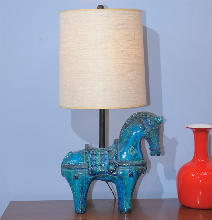 Bitossi Ceramic Horse Lamp at 1stDibs