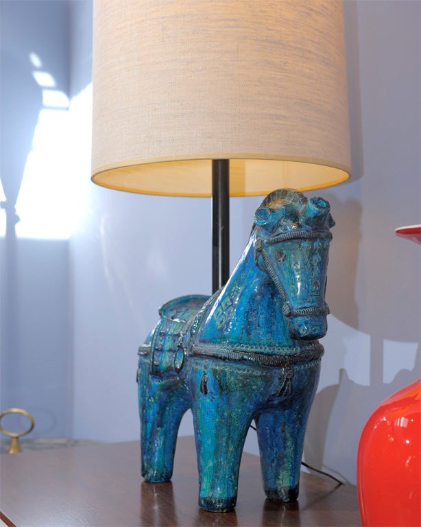 Bitossi Ceramic Horse Lamp at 1stDibs