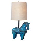 Retro Bitossi Ceramic Horse Lamp