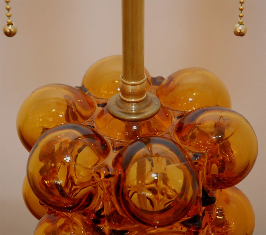 20th Century Amber  Bubble  Lamps