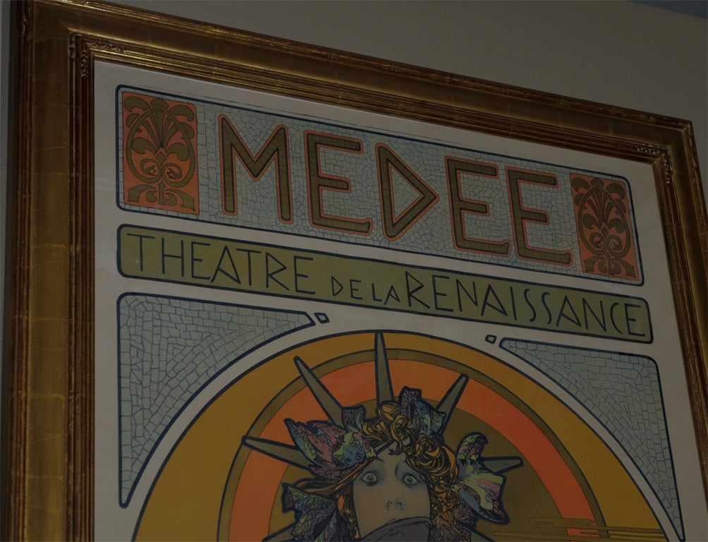 French Sarah Bernhardt in Medee - original Art Nouveau poster by Mucha