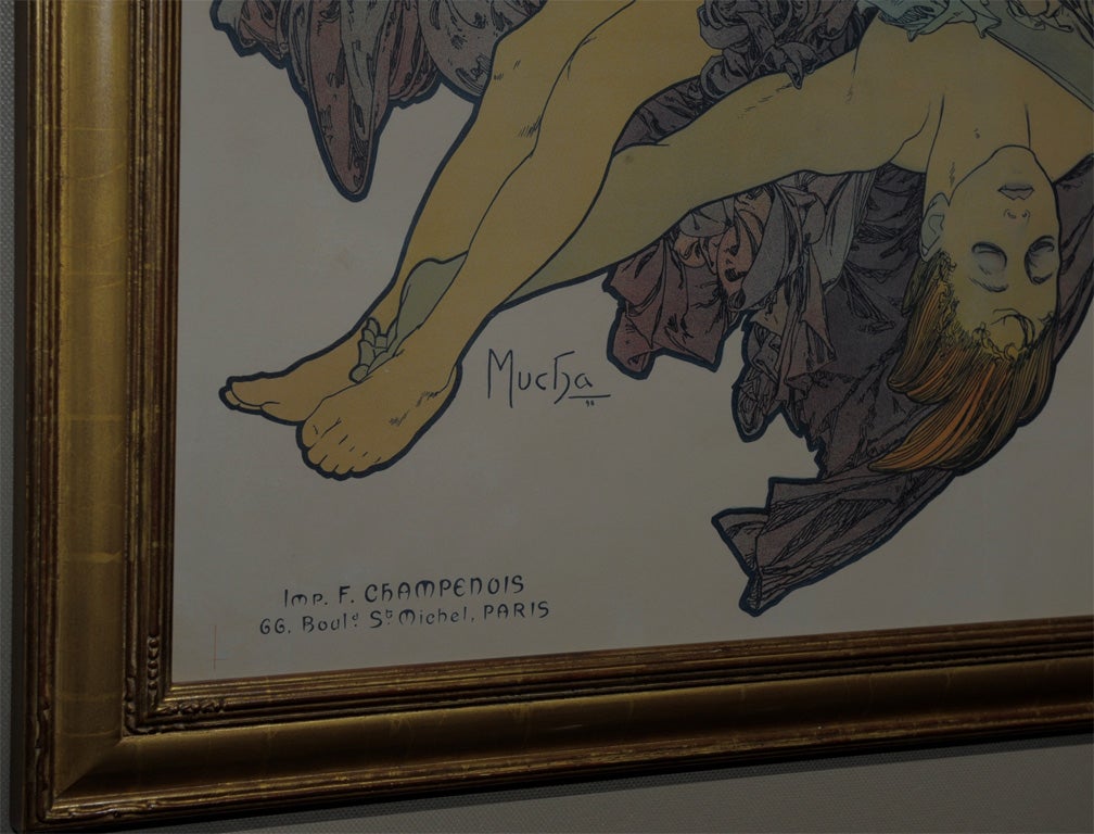19th Century Sarah Bernhardt in Medee - original Art Nouveau poster by Mucha