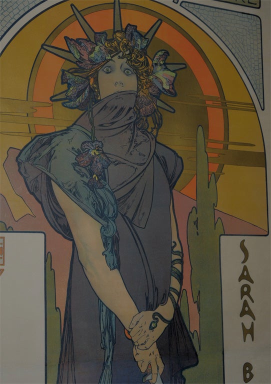 Sarah Bernhardt in Medee - original Art Nouveau poster by Mucha 1