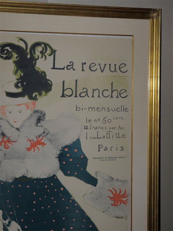 French La Revue Blanche - original 1895 poster by Toulouse-Lautrec