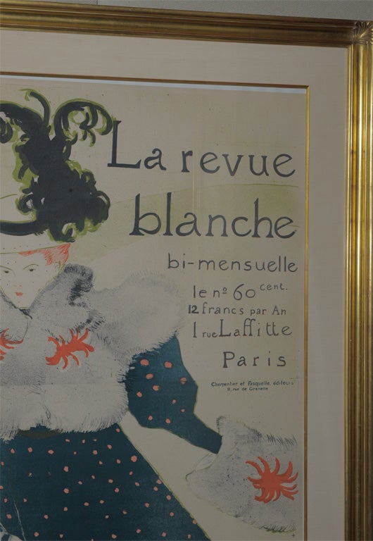 19th Century La Revue Blanche - original 1895 poster by Toulouse-Lautrec