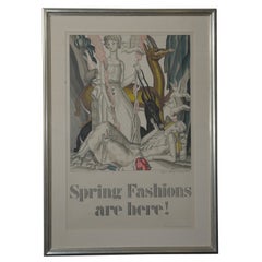 Vintage 'Spring Fashions Are Here!' Original Art Deco Poster by Dupas