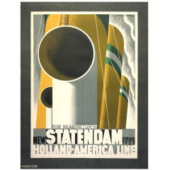 New Statendam - original art deco steamship poster by Cassandre