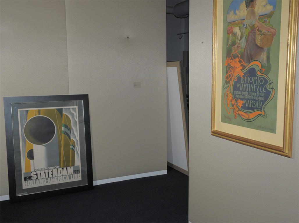 As one of the great and innovative poster artists of the 20th century, Cassandre’s Statendam is an iconic image and exemplifies the characteristics of the art deco period.  The poster is an advertisement for luxury transport using enlarged,