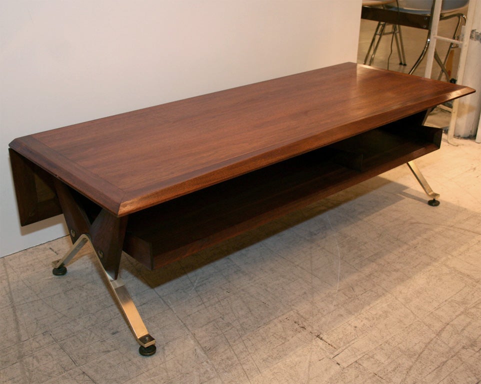 Teak Drop Leaf Coffee Table with Magazine Rack