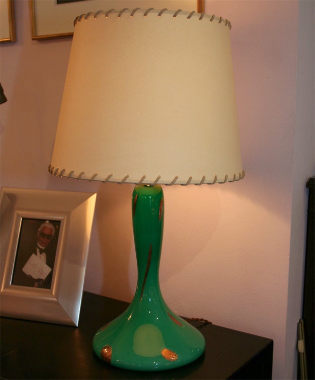 MALACHITE GREEN MURANO GLASS LAMP