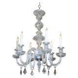 GEORGIAN STYLE CUT CRYSTAL 6 LIGHT CHANDELIER