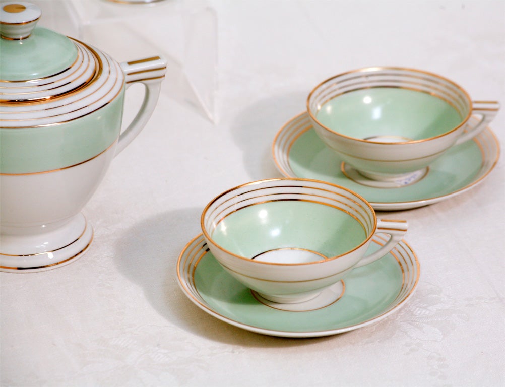 20th Century French Art Deco Tea Service for Eight