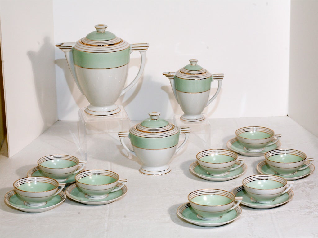 French Art Deco Tea Service for Eight 1