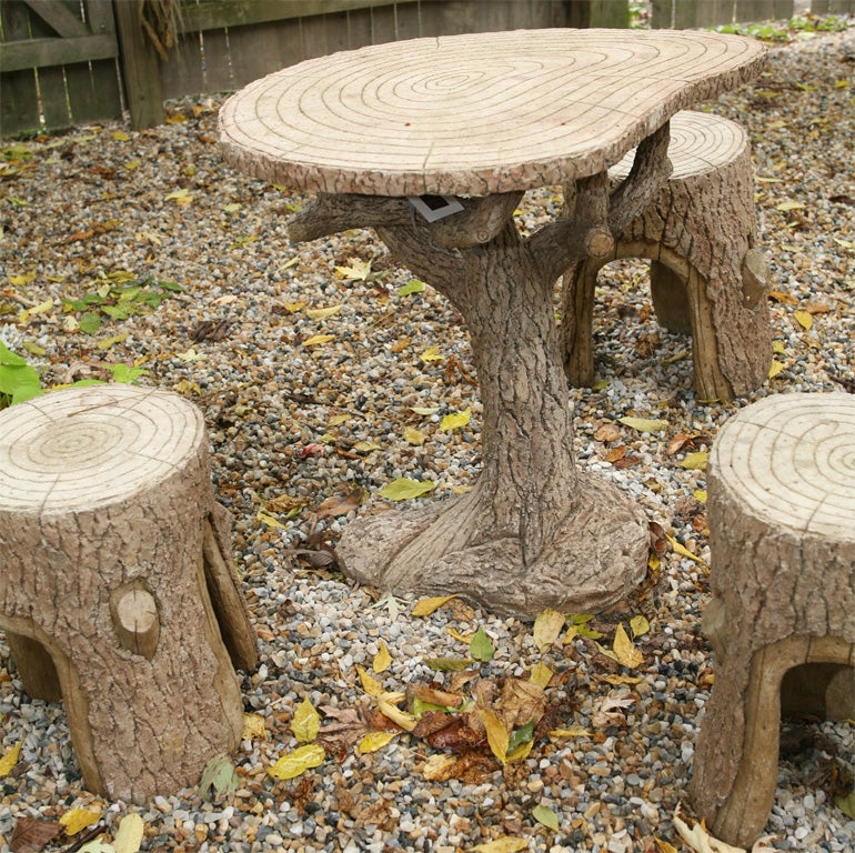 Faux Bois Table and Chair Set For Sale 4