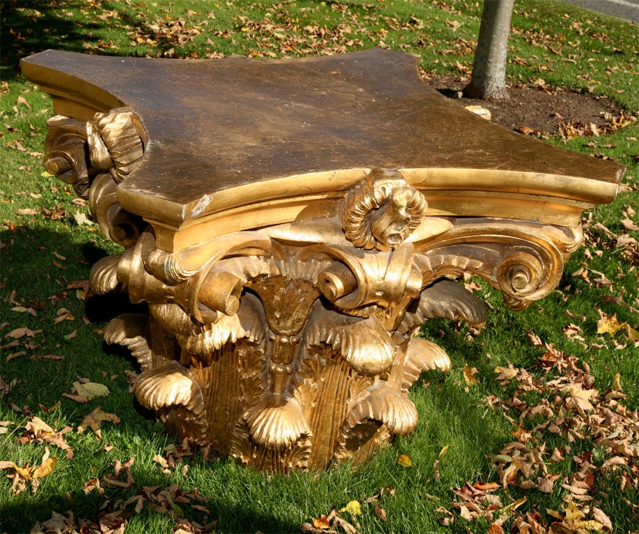 Unknown Large gold painted capital For Sale