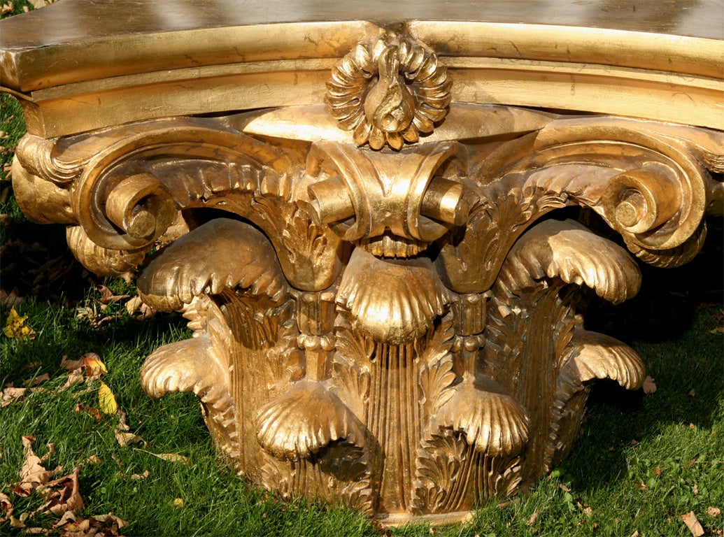 Mid-20th Century Large gold painted capital For Sale