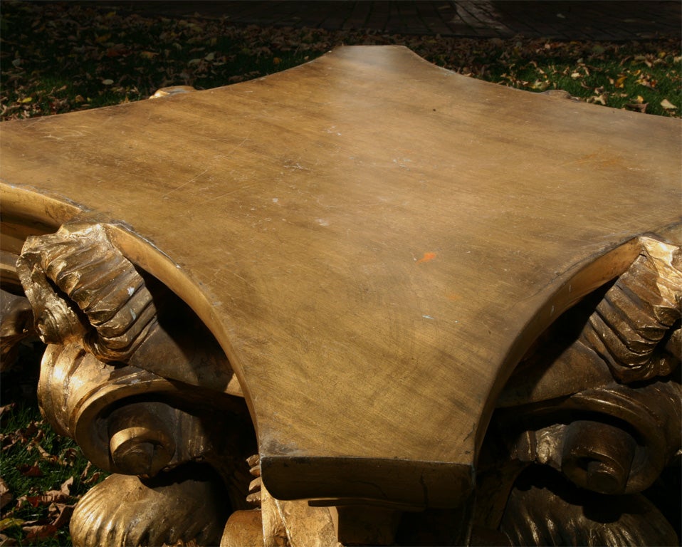 Fiberglass Large gold painted capital For Sale