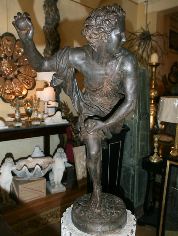 19th Century Late 18 / Early 19 Century French Cast Iron Statue of Hippomenes