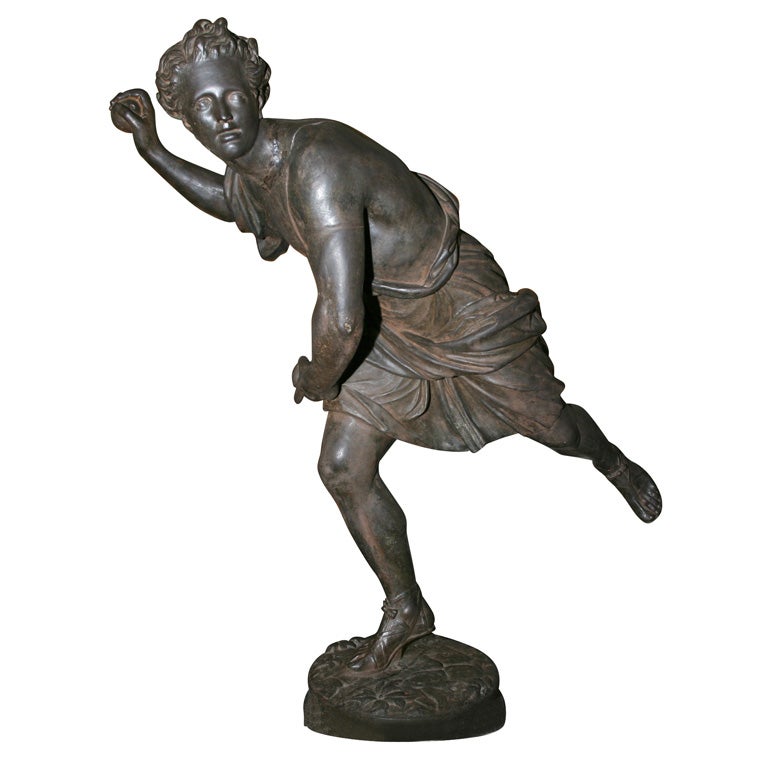 Late 18 / Early 19 Century French Cast Iron Statue of Hippomenes