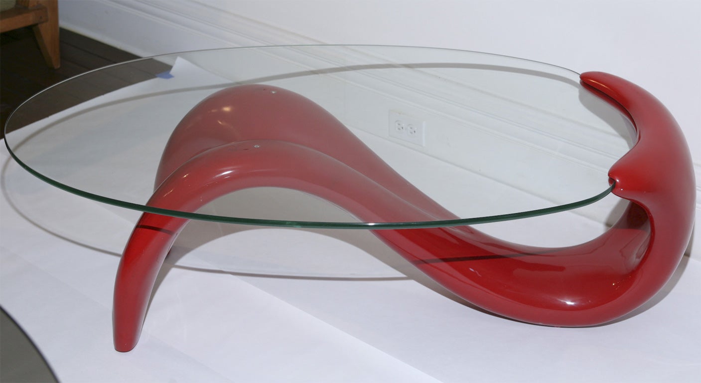 Late 20th Century German Red Fiberglass Table