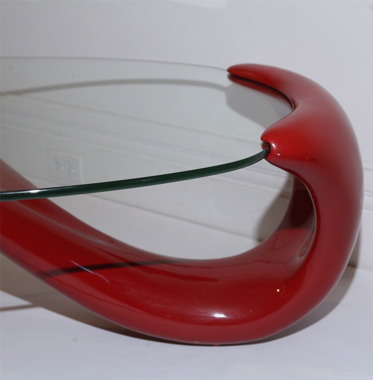 German Red Fiberglass Table 1