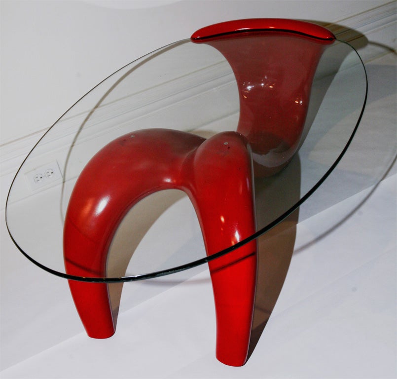 German Red Fiberglass Table 2