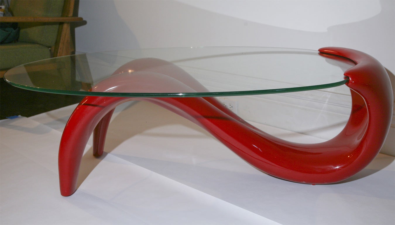 German Red Fiberglass Table 4