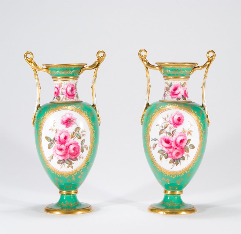 Dies ist ein schönes Paar von Spode handbemalt, Künstler signiert 