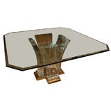 1960'S Glass Lucite and Bronze Table by Gary Gutterman