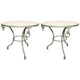Pair of  Patinated 
Gilt  Iron Tables
