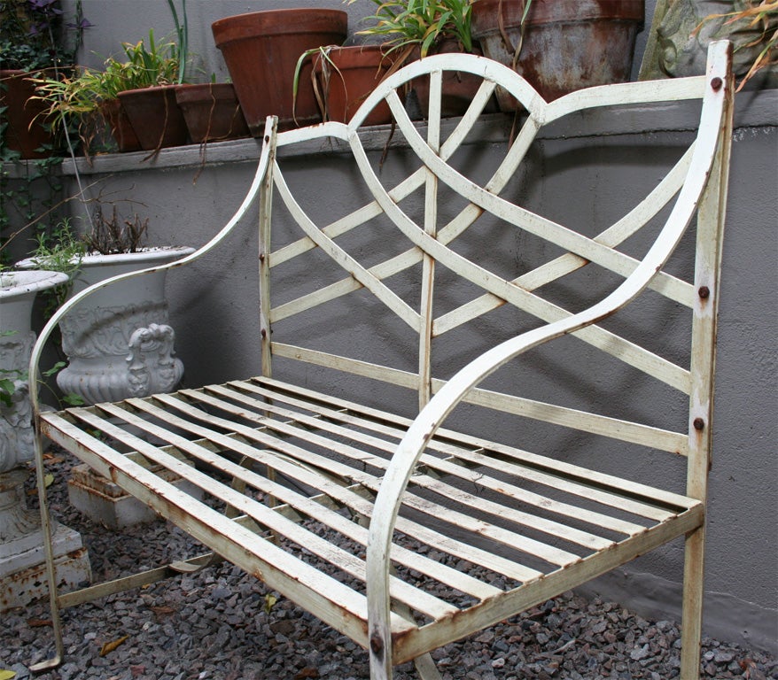 metal painted garden bench at 1stdibs