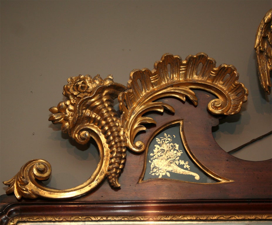 Late 18th Century Mahogany and Parcel-Gilt Overmantel Mirror For Sale 2
