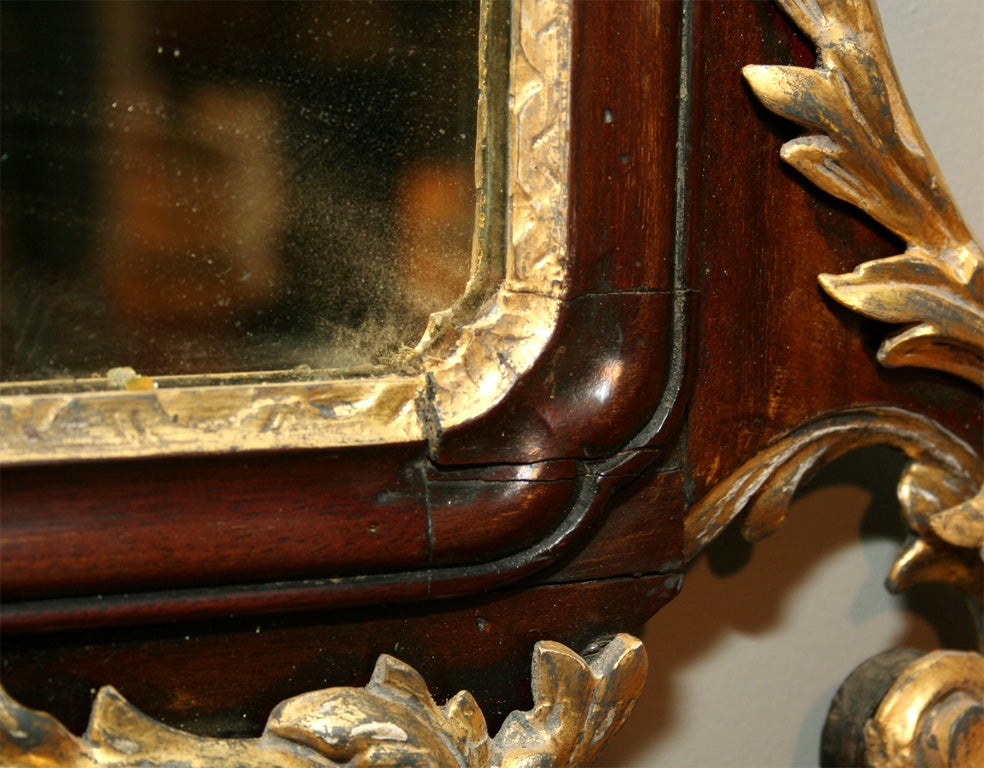 Late 18th Century Mahogany and Parcel-Gilt Overmantel Mirror For Sale 5