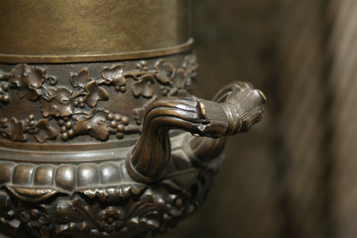 Pair of 19th Century Bronze and Sienna Marble Urns For Sale 5